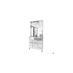 MOBILE BAGNO VENICE CM 85 CON LAVABO E SPECCHIO Misura: Larice Bianco