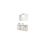 MOBILE BAGNO SOSPESO "BETTY" CON LAVABO E SPECCHIO CM. 90 Misura: Larice Bianco