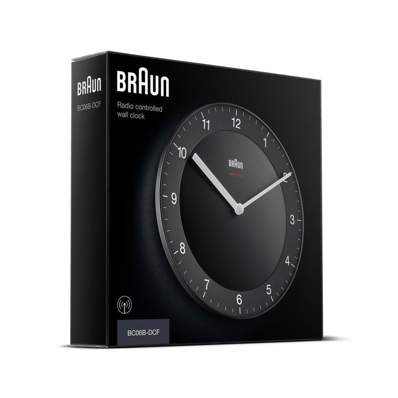 Braun-BC06B-DCF-Orologio-da-parete-in-quarzo-Cerchio-Nero