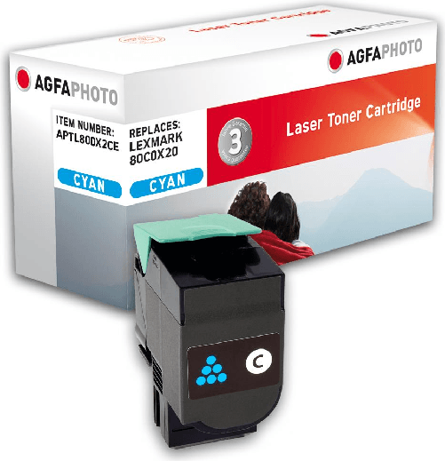 AgfaPhoto---Cyan---kompatibel---Tonerpatrone--Alternative-zu--Lexmark-80C0X20-Lexmark-800X2----fur-Lexmark-CX510de-CX5