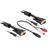 VGA-15-pin-Stecker-Stecker--Audio-35-mm-Klinke-Stecker-Stecker--2-x-Ferritkerne--Anschlsse-goldbeschichtet--Doppeltgesch