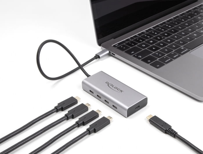 DeLOCK Hub USB 10 Gbps USB Type-C con 4 x USB Type-C femmina + 1 x USB Type