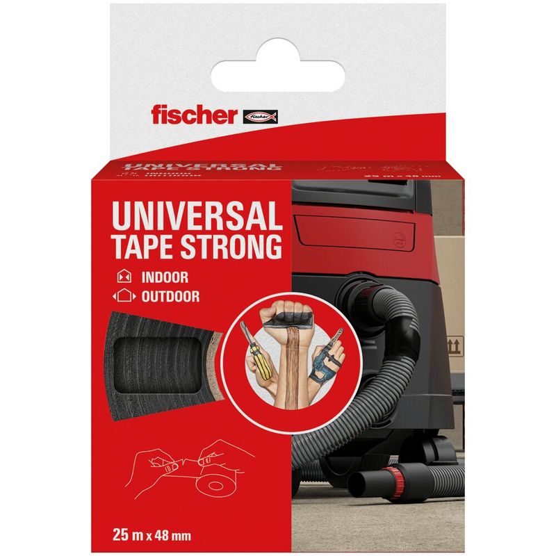 Fischer-560903-Nastro-universale-Nastro-in-tessuto-resistente-25-m-x-48-mm