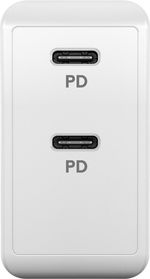 Caricabatterie-rapido-doppio-USB-C-PD--36-W--bianco---Adattatore-di-ricarica-con-2-porte-USB-C--Power-Deliv