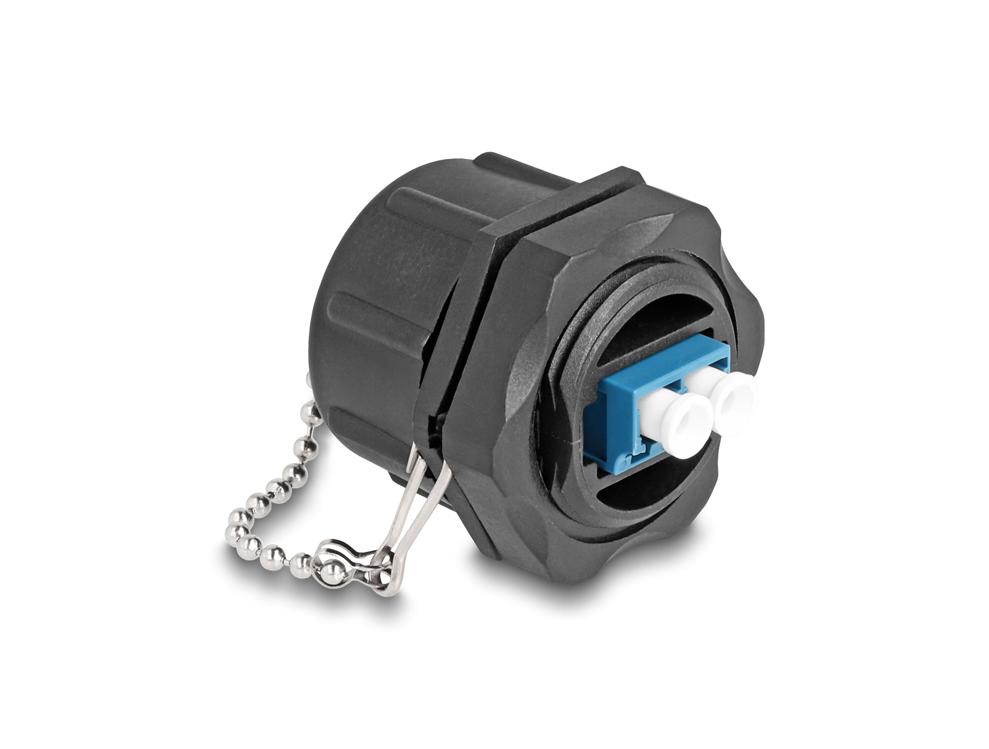 DeLOCK Connettore integrato per fibra ottica LC Duplex per LC Duplex con cappuccio di protezione monomodale IP68