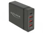 Delock-Caricatore-USB-1-x-USB-Type-C-PD-3-x-USB-Type-A-60-W-12-W
