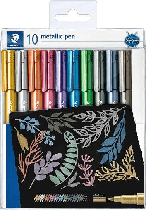 Staedtler Stacco a penna metallica Staedtleler da 10 pennarelli punta fine - inchioster a base acqua - misura 1