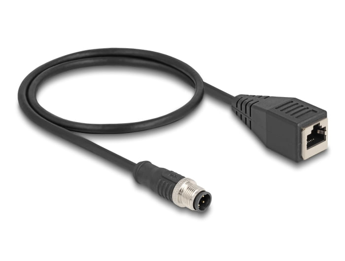 Delock-Cavo-M12-con-codifica-D-4-pin-maschio-a-RJ45-femmina-PVC-05-m--60622-