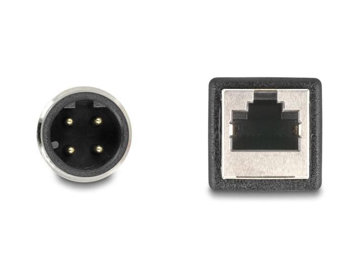 Delock-Cavo-M12-con-codifica-D-4-pin-maschio-a-RJ45-femmina-PVC-05-m--60622-
