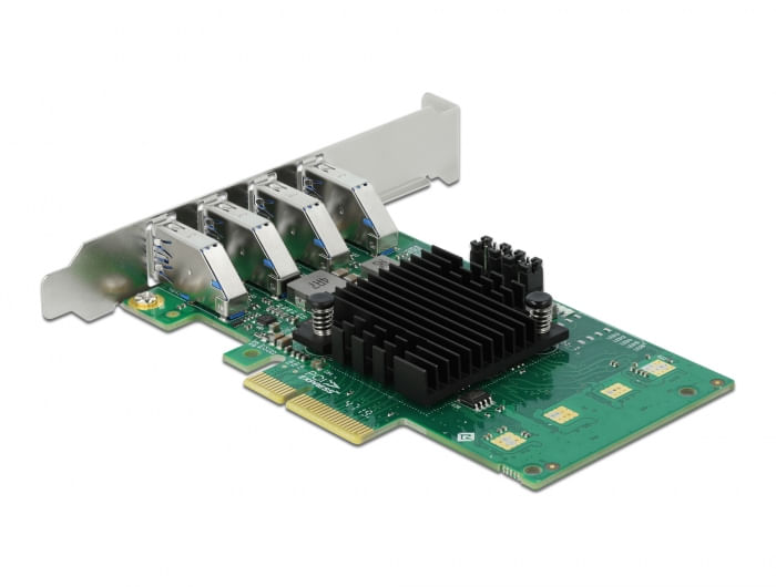 Anschlsse-extern-4-x-USB-3.0-Typ-A-Buchse-intern-1-x-PCI-Express-x4-V2.0--Chipsatz-4-x-Renesas-uPD720202--Datentransferr