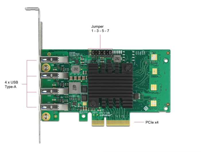 Anschlsse-extern-4-x-USB-3.0-Typ-A-Buchse-intern-1-x-PCI-Express-x4-V2.0--Chipsatz-4-x-Renesas-uPD720202--Datentransferr