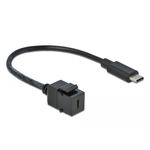 Delock Modulo Keystone USB-C femmina  USB-C maschio con cavo nero