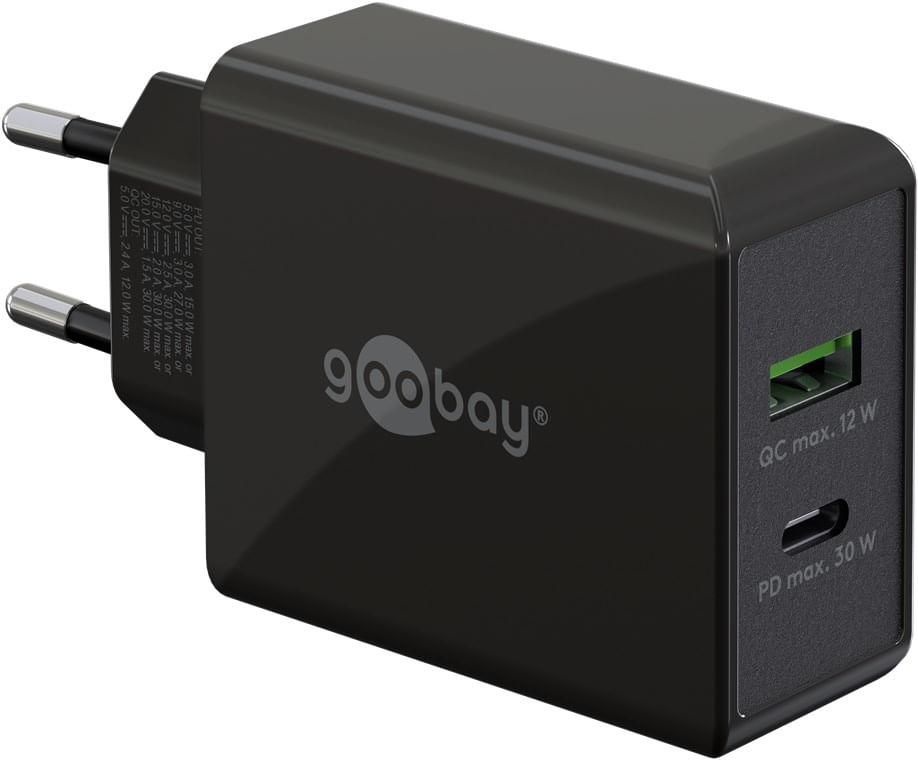 Goobay Wentronic 61673 Caricabatterie per dispositivi mobili Universale Nero AC Ricarica rapida Interno