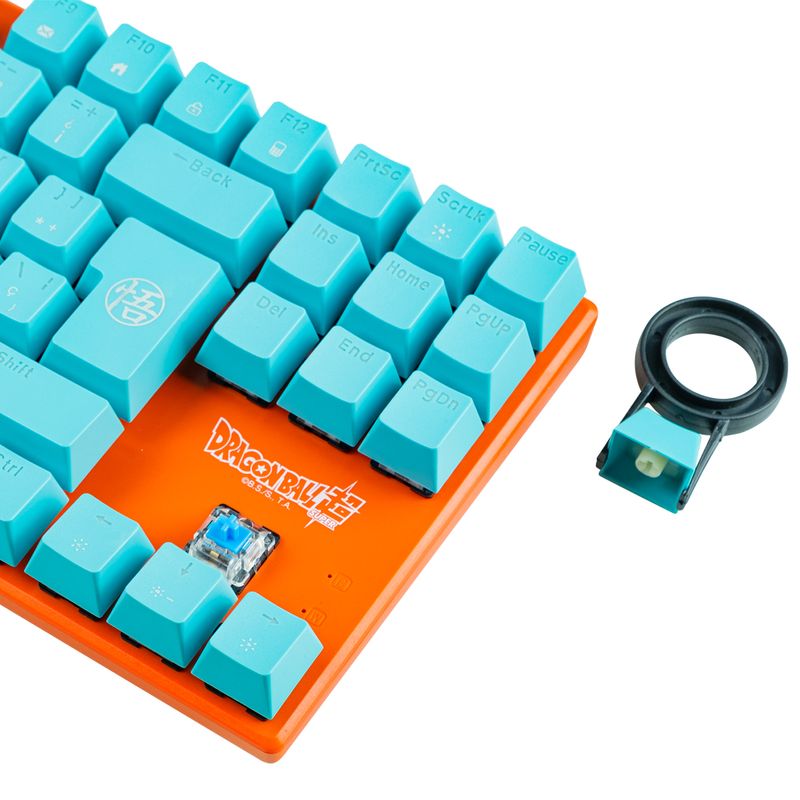 FR-TEC-PC-Dragon-Ball-Super-Keyboard-GOKU-tastiera-USB-QWERTY-Blu-Arancione