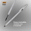 BIC-Cristal-Re-New-Penna-Ricaricabile-Nera-a-Sfera-Fusto-in-Metallo--Punta-1mm--Confezione-1-Penna---2-Ricariche
