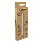 BIC-Cristal-Re-New-Penna-Ricaricabile-Nera-a-Sfera-Fusto-in-Metallo--Punta-1mm--Confezione-1-Penna---2-Ricariche