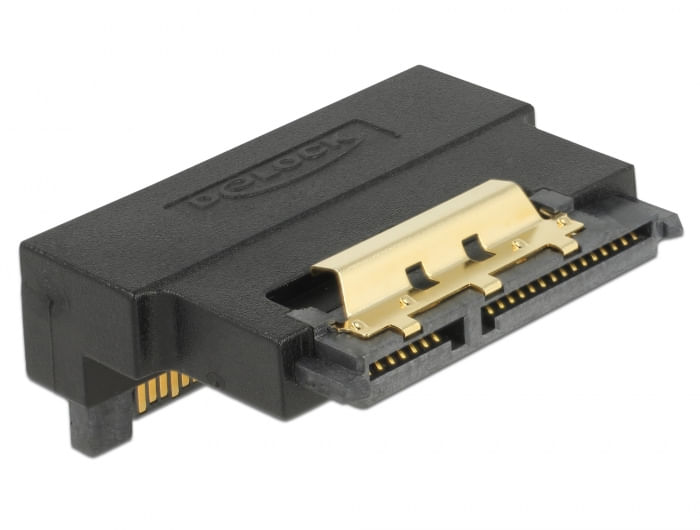 DeLOCK---SATA-Adapter---Serial-ATA-150-300-600---SATA-Combo--S--bis-SATA-Combo--R--abgewinkelt---Schwarz--63943-