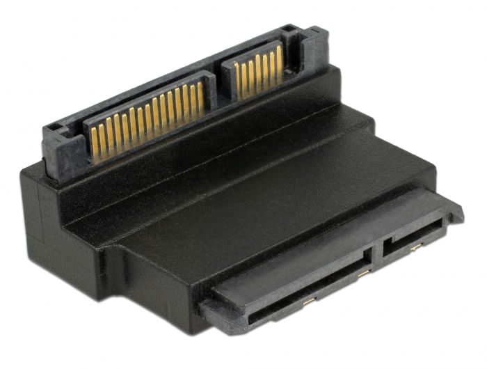 DeLOCK---SATA-Adapter---Serial-ATA-150-300-600---SATA-Combo--S--bis-SATA-Combo--R--abgewinkelt---Schwarz--63943-