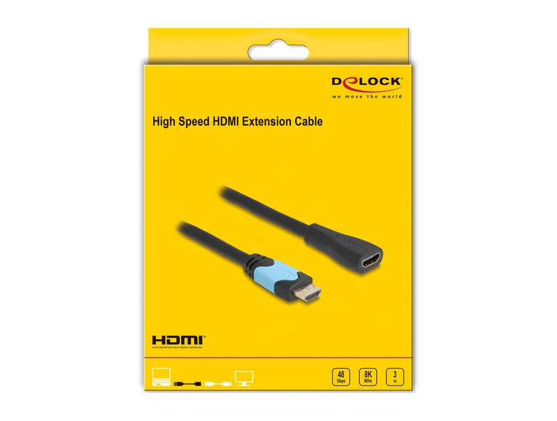 Delock-Cavo-di-prolunga-HDMI-ad-alta-velocit--48-Gbps-8K-60-Hz-3-m