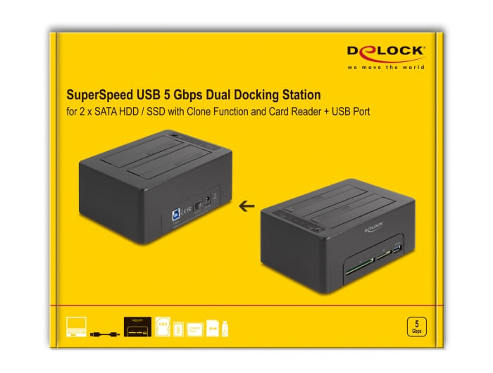 Delock-Doppia-docking-station-USB-per-2-x-SATA-HDD-SSD-con-funzione-clone-e-porta-USB-aggiuntiva-per-lettore-di-schede