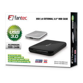 FANTEC-ALU-25U3---Speichergehause-mit-Netzanzeige---2.5---6.4-cm----SATA-1.5Gb-s---150-MBps---USB-3.0---Silber