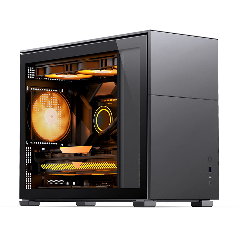 Jonsbo D31 mATX Gehäuse, Tempered Glass - schwarz (D31 STD BLACK)