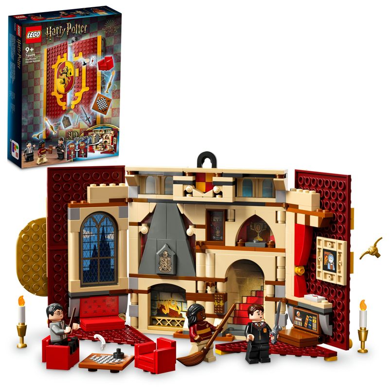 LEGO-Harry-Potter-76409-Stendardo-della-Casa-Grifondoro-da-Parete-Sala-Comune-Castello-di-Hogwarts-Giocattolo-da-Collezione