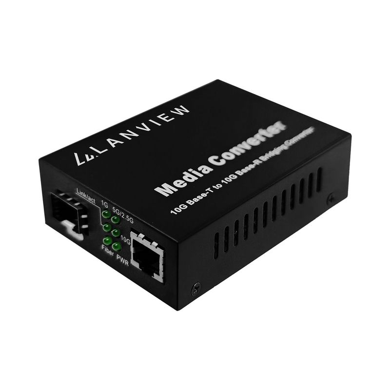 Lanview-10GBase-T-RJ45-to-10GBase-X-SFP--Unmanaged-Media---10-Gbps---RJ-45--LVN-MED-SFP--10GB-X-