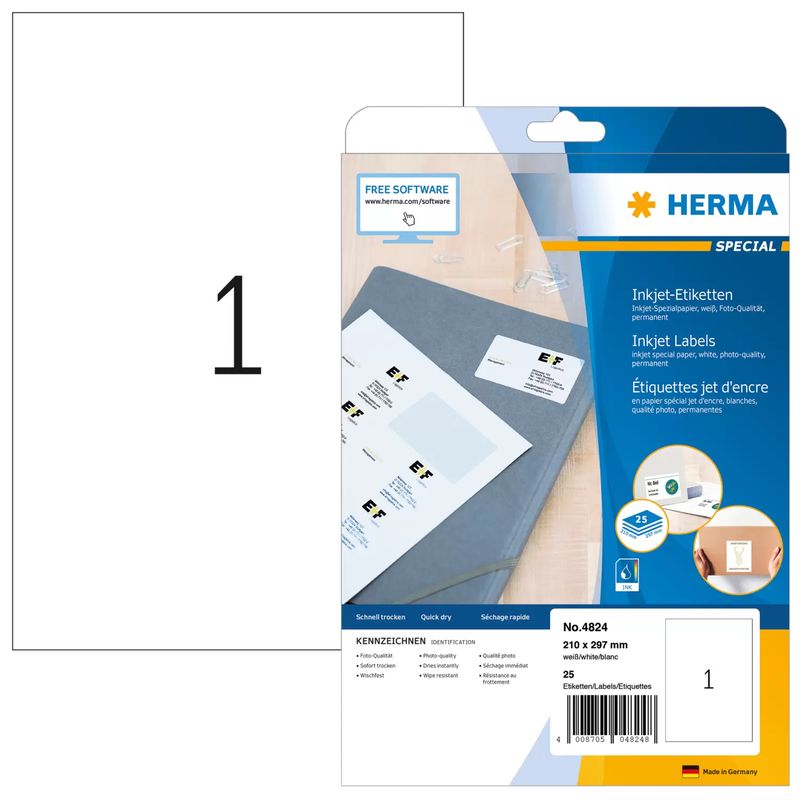 HERMA-Special---Permanent-self-adhesive-matte-coated-file-folder-paper-labels---weiß---A4--210-x-297-mm----90-g-m2---25-