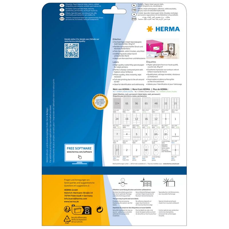 HERMA-Special---Permanent-self-adhesive-matte-coated-file-folder-paper-labels---weiß---A4--210-x-297-mm----90-g-m2---25-