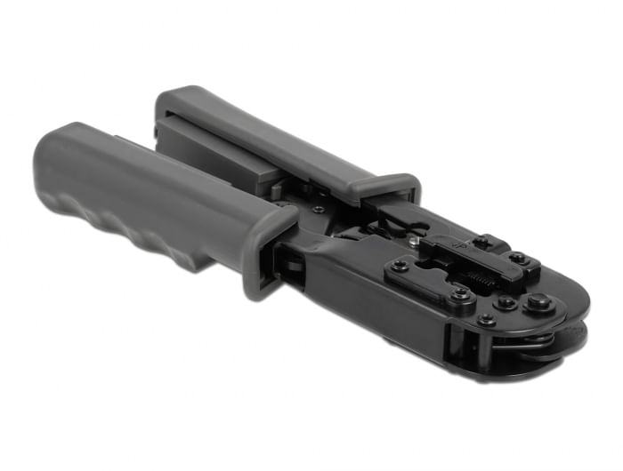 Metallzange-mit-Kunststoffgriffen-und-Arretierung--Integrierte-Zange-und-Abisolierer--Zum-Crimpen-geeignete-Konnektoren-