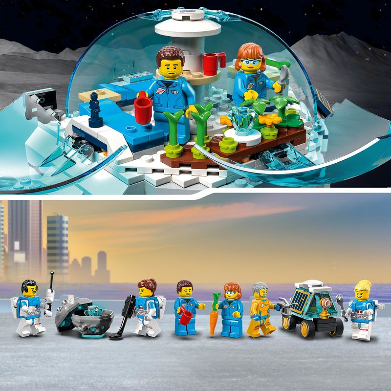 LEGO-City-60350-Base-di-Ricerca-Lunare-Centro-Spaziale-Giocattolo-NASA-con-Veicolo-Rover-e-6-Minifigure-di-Astronauti