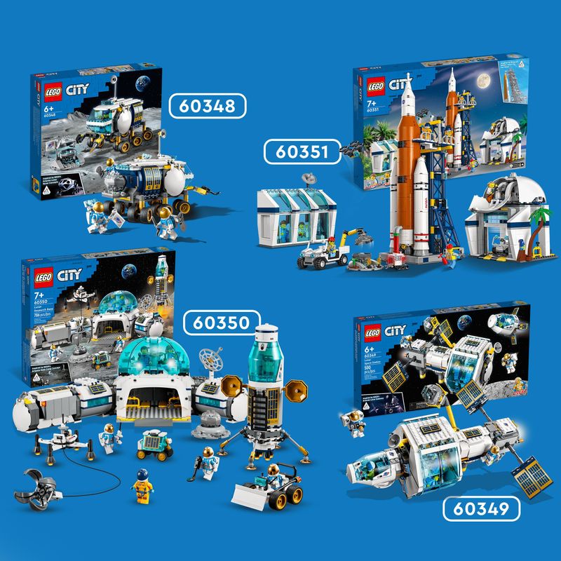 LEGO-City-60350-Base-di-Ricerca-Lunare-Centro-Spaziale-Giocattolo-NASA-con-Veicolo-Rover-e-6-Minifigure-di-Astronauti