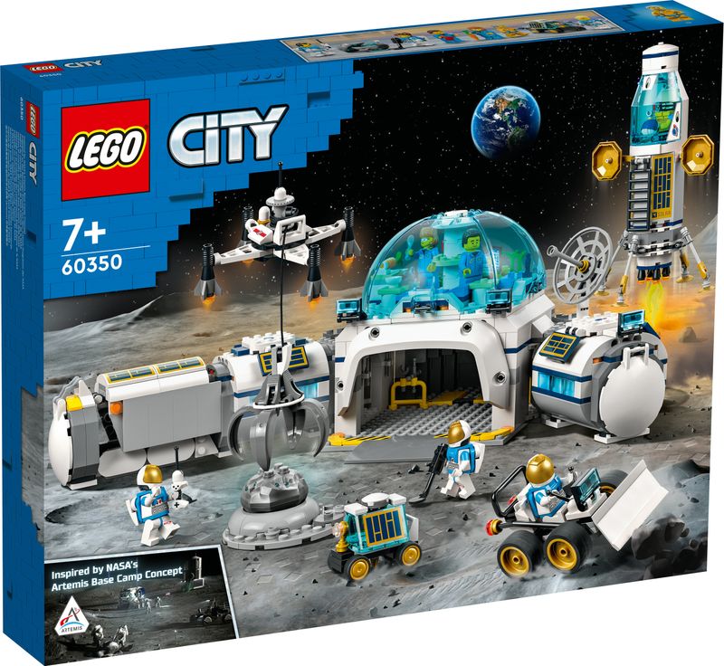 LEGO-City-60350-Base-di-Ricerca-Lunare-Centro-Spaziale-Giocattolo-NASA-con-Veicolo-Rover-e-6-Minifigure-di-Astronauti