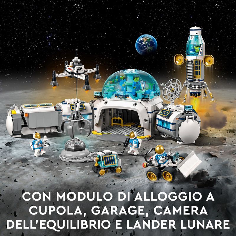 LEGO-City-60350-Base-di-Ricerca-Lunare-Centro-Spaziale-Giocattolo-NASA-con-Veicolo-Rover-e-6-Minifigure-di-Astronauti