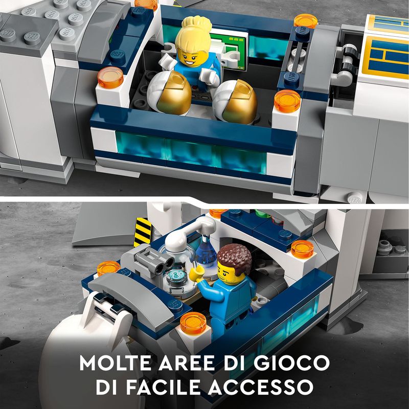 LEGO-City-60350-Base-di-Ricerca-Lunare-Centro-Spaziale-Giocattolo-NASA-con-Veicolo-Rover-e-6-Minifigure-di-Astronauti