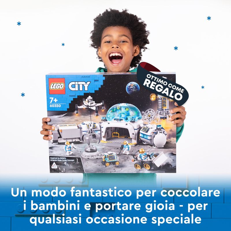 LEGO-City-60350-Base-di-Ricerca-Lunare-Centro-Spaziale-Giocattolo-NASA-con-Veicolo-Rover-e-6-Minifigure-di-Astronauti