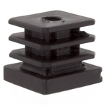 25 x puntali forati quadrati 35mmx10ma plastica nero