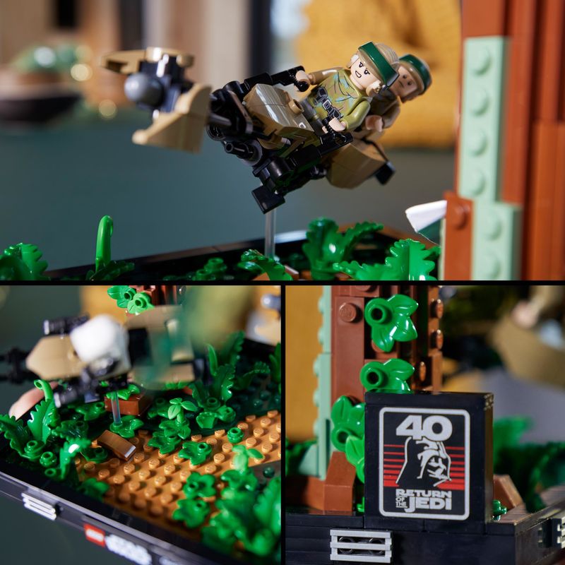 LEGO-Star-Wars-diorama-di-The-Speeder-Chase-su-Endor-con-Luke-Skywalker