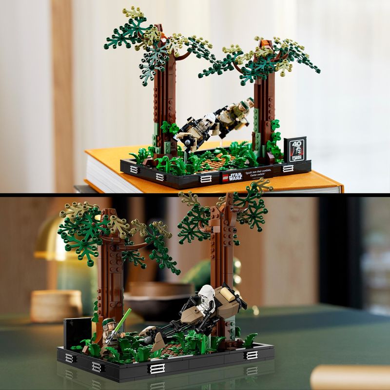 LEGO-Star-Wars-diorama-di-The-Speeder-Chase-su-Endor-con-Luke-Skywalker