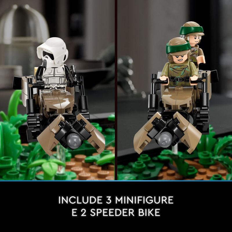 LEGO-Star-Wars-diorama-di-The-Speeder-Chase-su-Endor-con-Luke-Skywalker