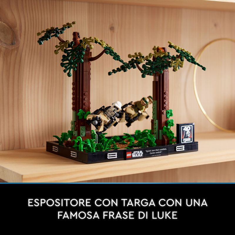 LEGO-Star-Wars-diorama-di-The-Speeder-Chase-su-Endor-con-Luke-Skywalker