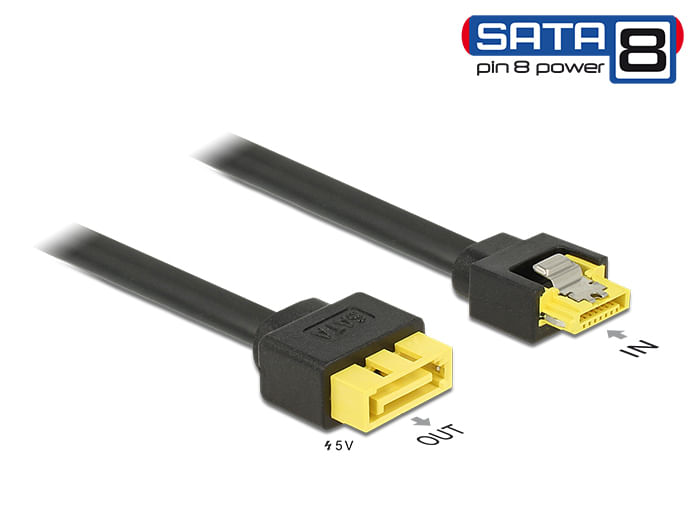 DeLOCK---Cavo-di-prolunga-SATA---Serial-ATA-150-300-600---SATA--S--agganciato-a-SATA-a-8-pin--R----30-cm