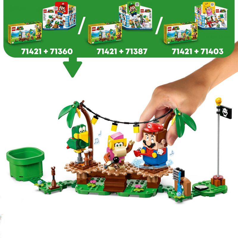 LEGO-Super-Mario-71421-Pack-di-Espansione-Concerto-nella-Giungla-di-Dixie-Kong-con-Figure-di-Dixie-Kong-e-Pagal-il-Pappagallo