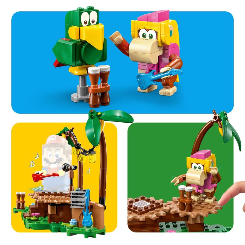 LEGO-Super-Mario-71421-Pack-di-Espansione-Concerto-nella-Giungla-di-Dixie-Kong-con-Figure-di-Dixie-Kong-e-Pagal-il-Pappagallo