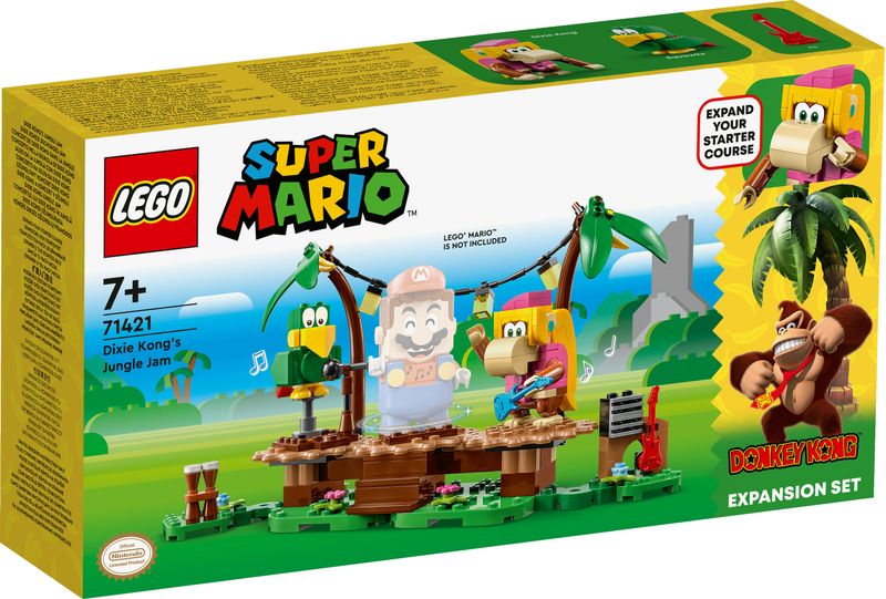 LEGO-Super-Mario-71421-Pack-di-Espansione-Concerto-nella-Giungla-di-Dixie-Kong-con-Figure-di-Dixie-Kong-e-Pagal-il-Pappagallo