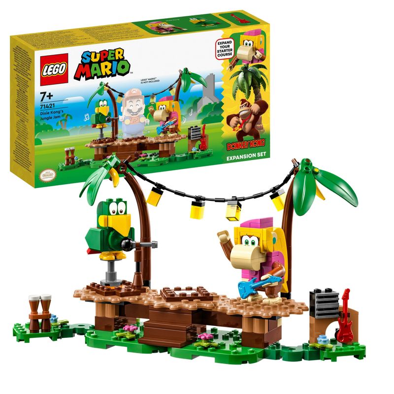 LEGO-Super-Mario-71421-Pack-di-Espansione-Concerto-nella-Giungla-di-Dixie-Kong-con-Figure-di-Dixie-Kong-e-Pagal-il-Pappagallo