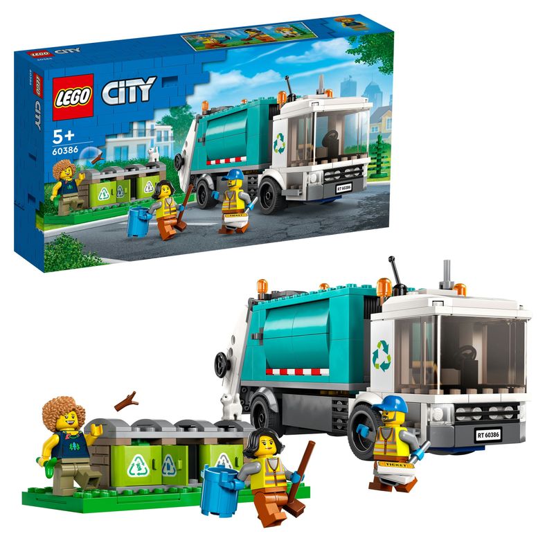 LEGO-60386-City-Camion-per-il-Riciclaggio-dei-Rifiuti-Camioncino-Giocattolo-con-3-Bidoni-per-la-Raccolta-Differenziata-Giochi-Educativi-per-Bambini-Serie-Vita-Sostenibile