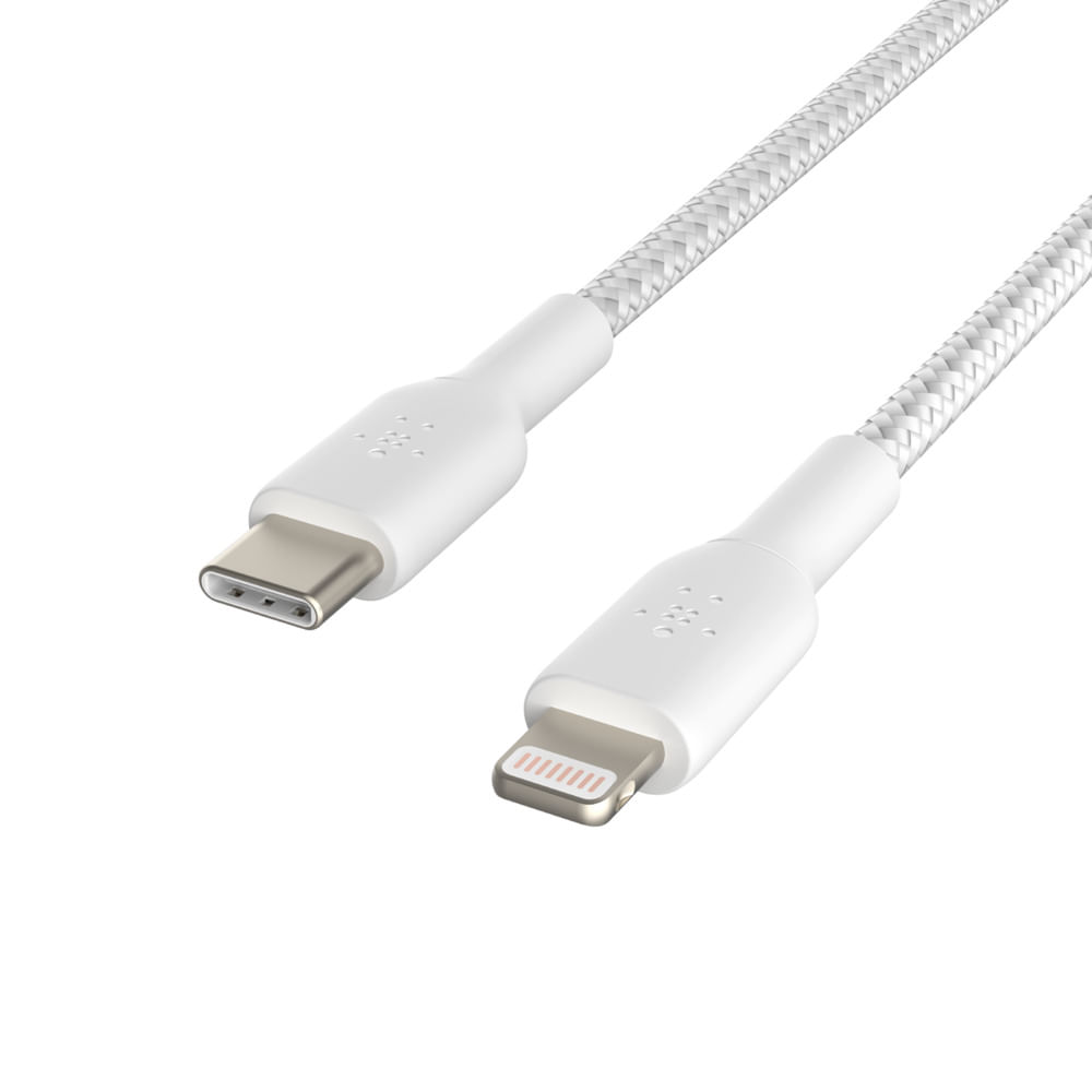 Belkin CAA004BT1MWH cavo Lightning 1 m Bianco (BOOST CHARGE LIGHTNING TO USB-C - CABLE BRAIDED 1M WHITE)