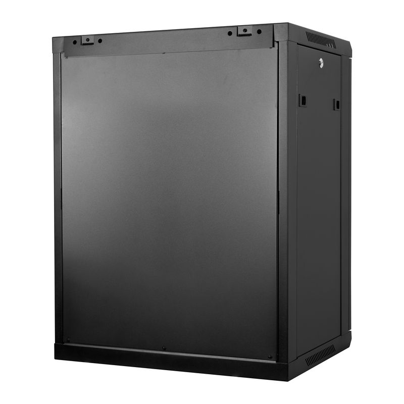 Aiten-Data-AI6615-Pensile-15U-profondita-600---Porta-in-vetro---Blocco-di-sicurezza---Include-vassoio-fisso-e-ventola-da-120-mm---Colore-nero